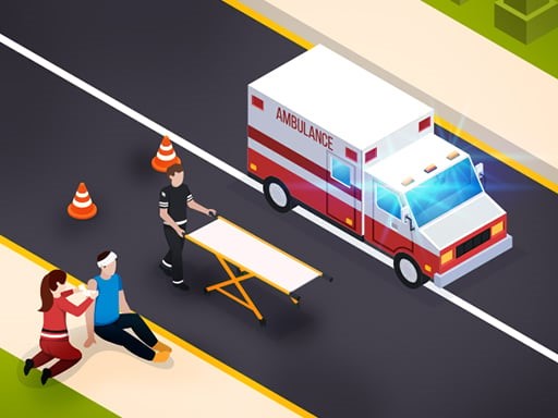 City Ambulance Sim is a fun top-down simulation game where you drive an ambulance.